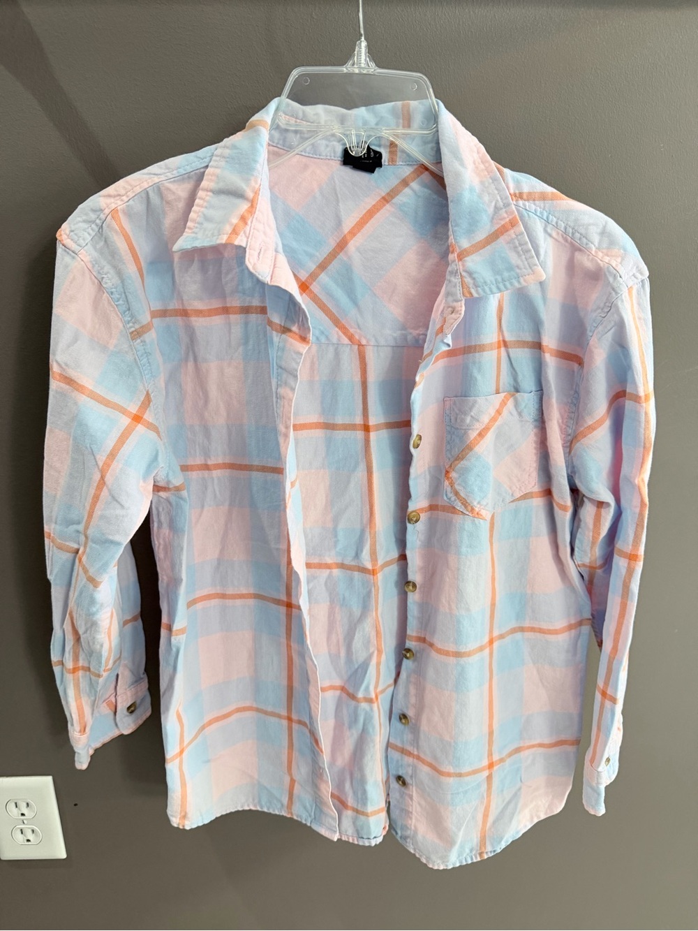 art class Pastel Pink & Light Blue Plaid Button-Down Shirt